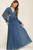 Vestido azul plisado
