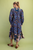 Vestido azul oscuro estampado