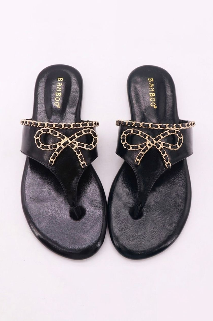 Sandalias negras moño