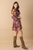 Vestido corto morado con estampado