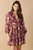 Vestido corto morado con estampado