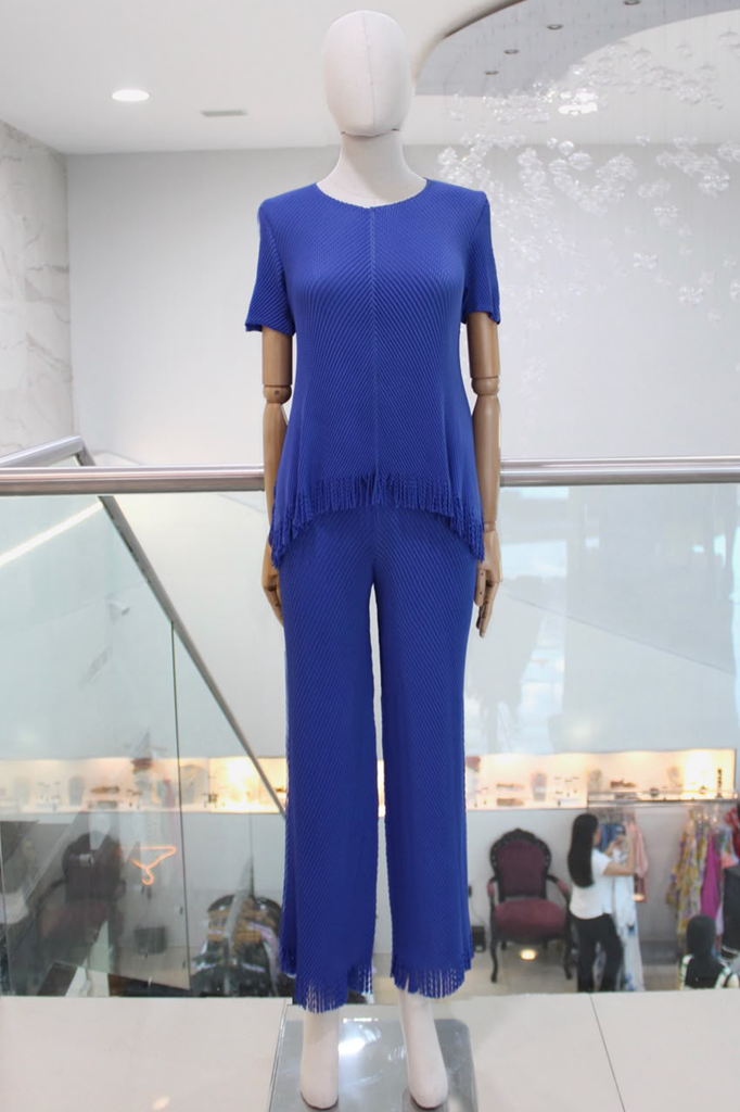 Conjunto plisado azul