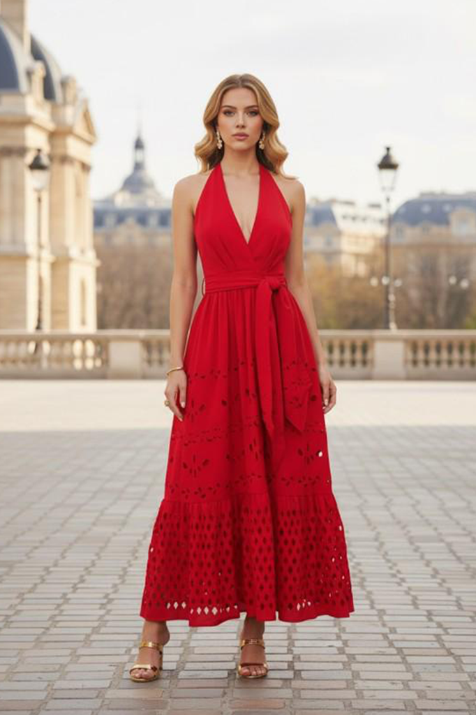 Vestido halter rojo