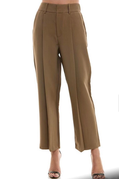 Pantalón recto café