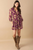 Vestido corto morado con estampado
