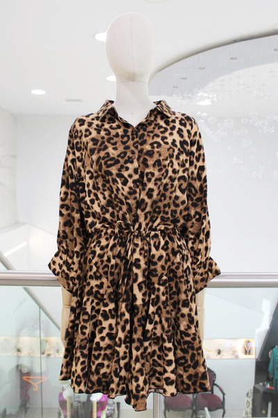 Vestido camisero animal print