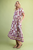 Vestido midi beige con magenta