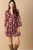 Vestido corto morado con estampado