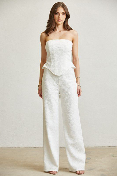 Conjunto blanco corset y pantalón