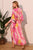 Vestido largo print fucsia