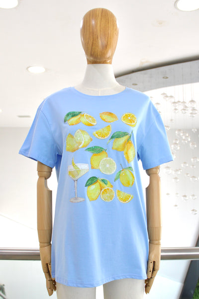 T-shirt azul limones