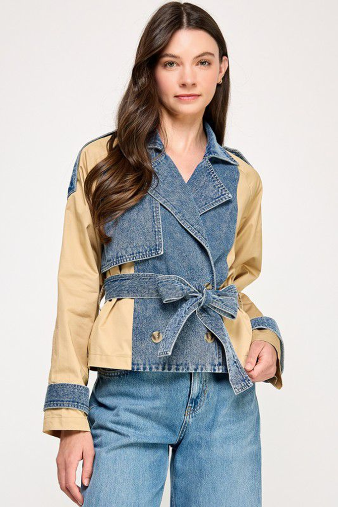 Chamarra beige denim 50/30%