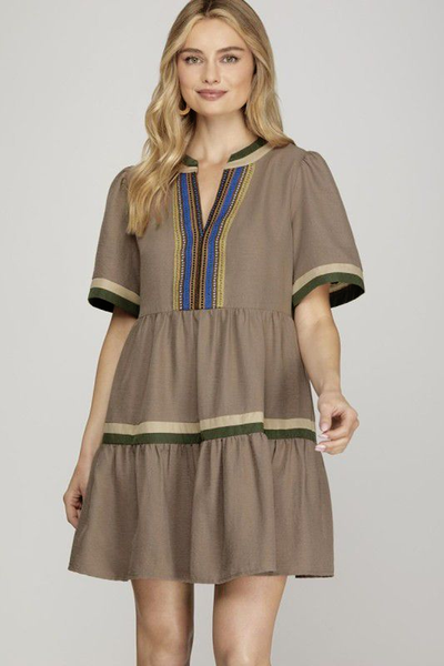 Vestido batita café claro