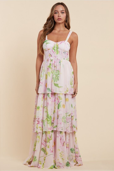 Vestido rosa floral