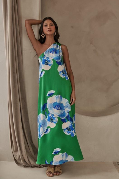 Vestido verde flores