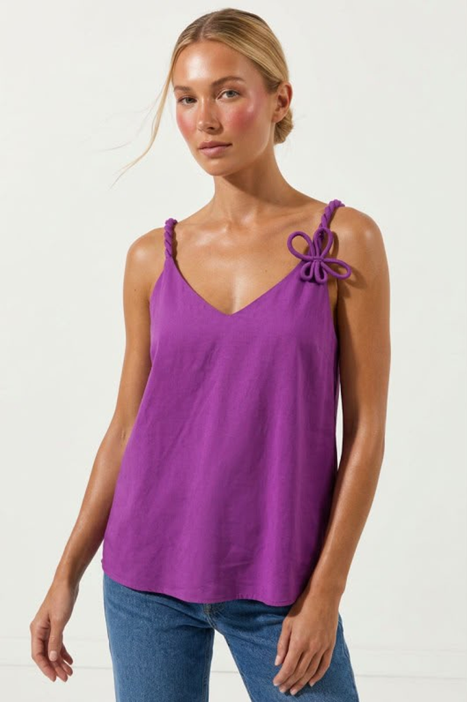 Blusa tirantes púrpura