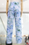 Pantalón floral azul cielo