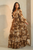Vestido print café 25/15%