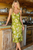 Vestido midi verde satinado