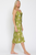 Vestido midi verde satinado