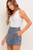 Falda-short denim rayas