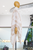 Kimono blanco hojas