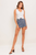 Falda-short denim rayas