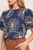 Blusa azul flores