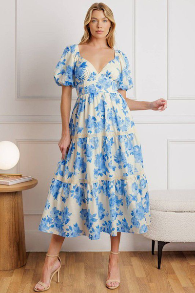 Vestido midi floral