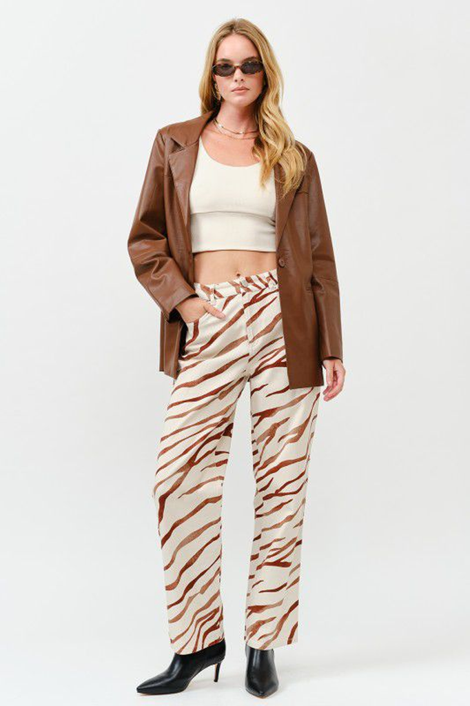 Pantalón beige con terracota