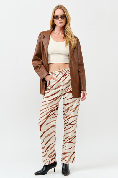 Pantalón beige con terracota