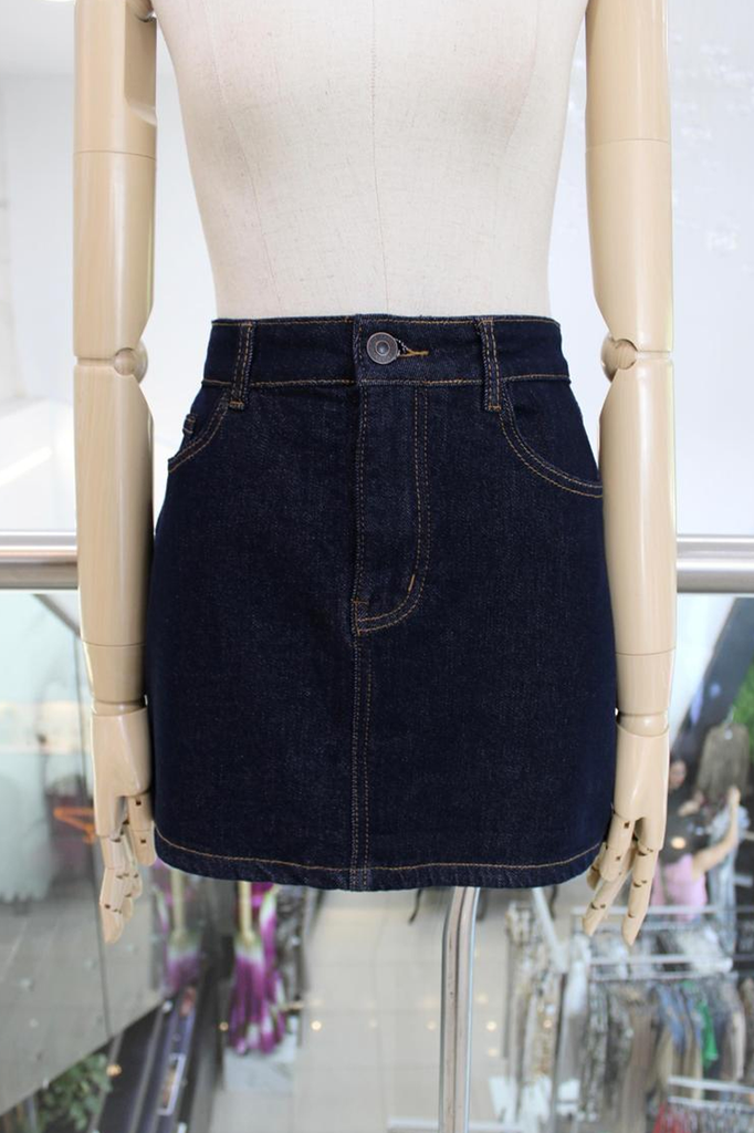 Falda denim corta