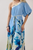 Vestido a un hombro azul