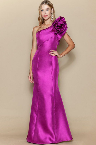 Vestido escarola magenta