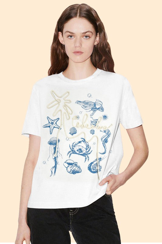 T-shirt print de mar