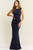Vestido largo azul marino