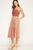 Vestido midi estampado rojo quemado