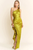 Vestido verde a un hombro