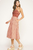 Vestido midi estampado rojo quemado