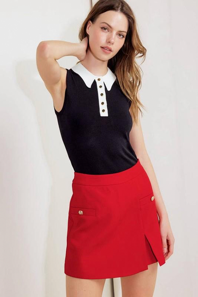 Falda short roja
