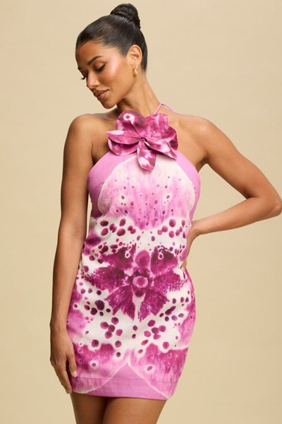Vestido corto orquídea