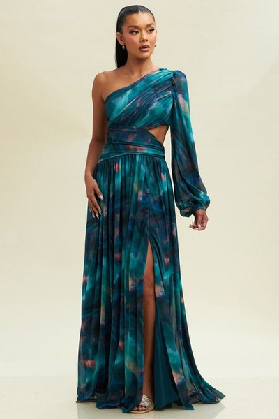 Vestido malla azul