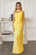 Vestido satín amarillo