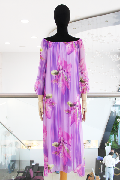 Vestido largo uva floral
