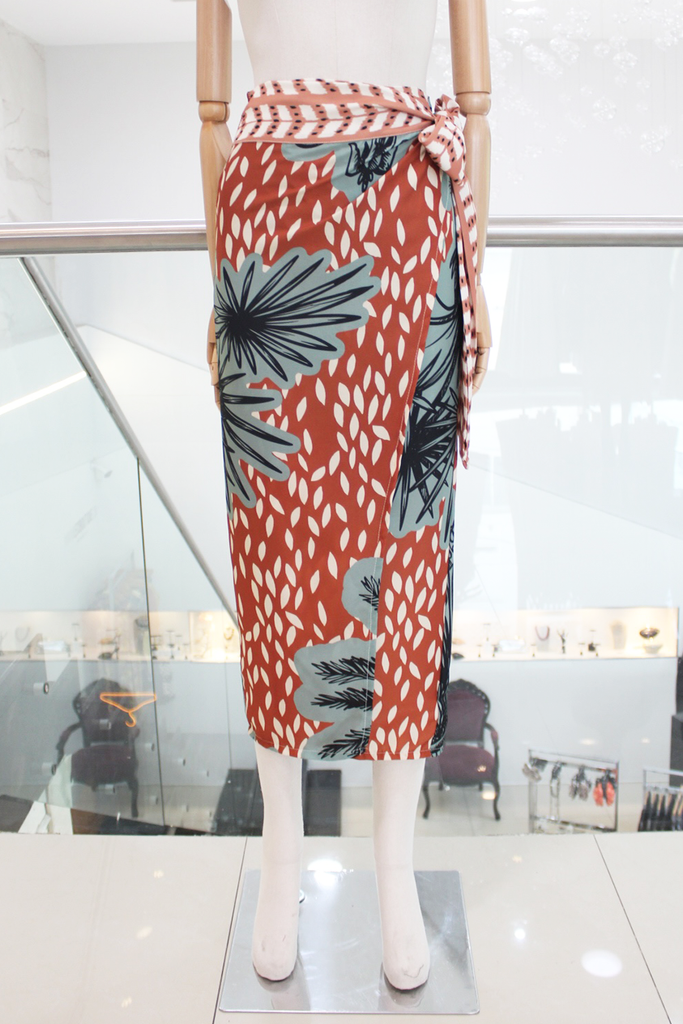 Falda print terracota