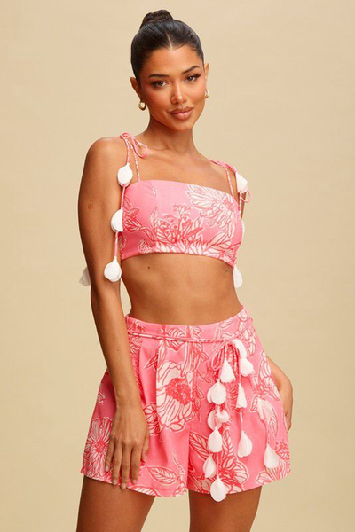 Conjunto hojas rosa