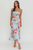 Vestido gasa azul floral