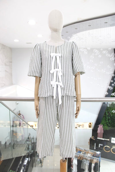 Conjunto rayas verde