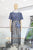 Blusa denim con encaje