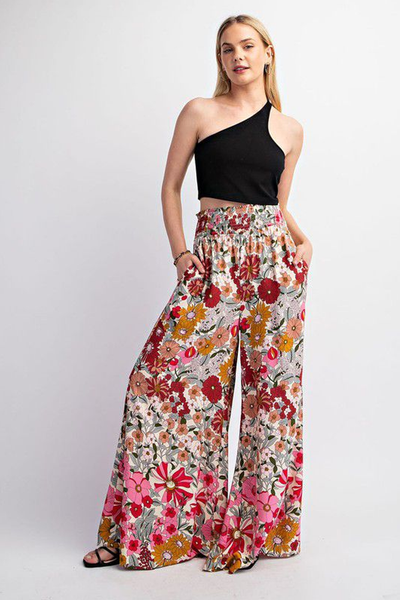 Pantalón amplio floral